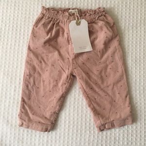 Zara Baby Girl Pink Corduroy Pants 6-9 Month NWT
